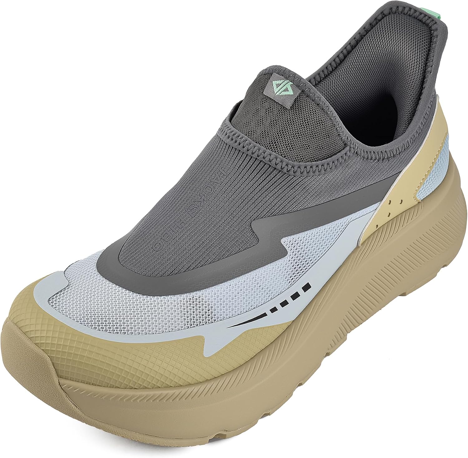JACKSHIBO Men's Wide Toe Box Slip on Walking Shoes Arch Support Sneakers Slip on Grey