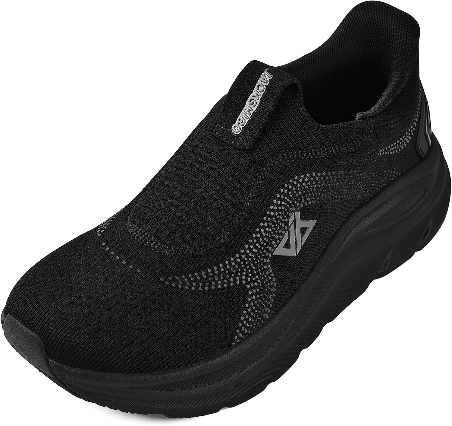 JACKSHIBO Womens Wide Toe Box Shoes Slip on Zero Drop Arch Support Sneakers Slip on Black