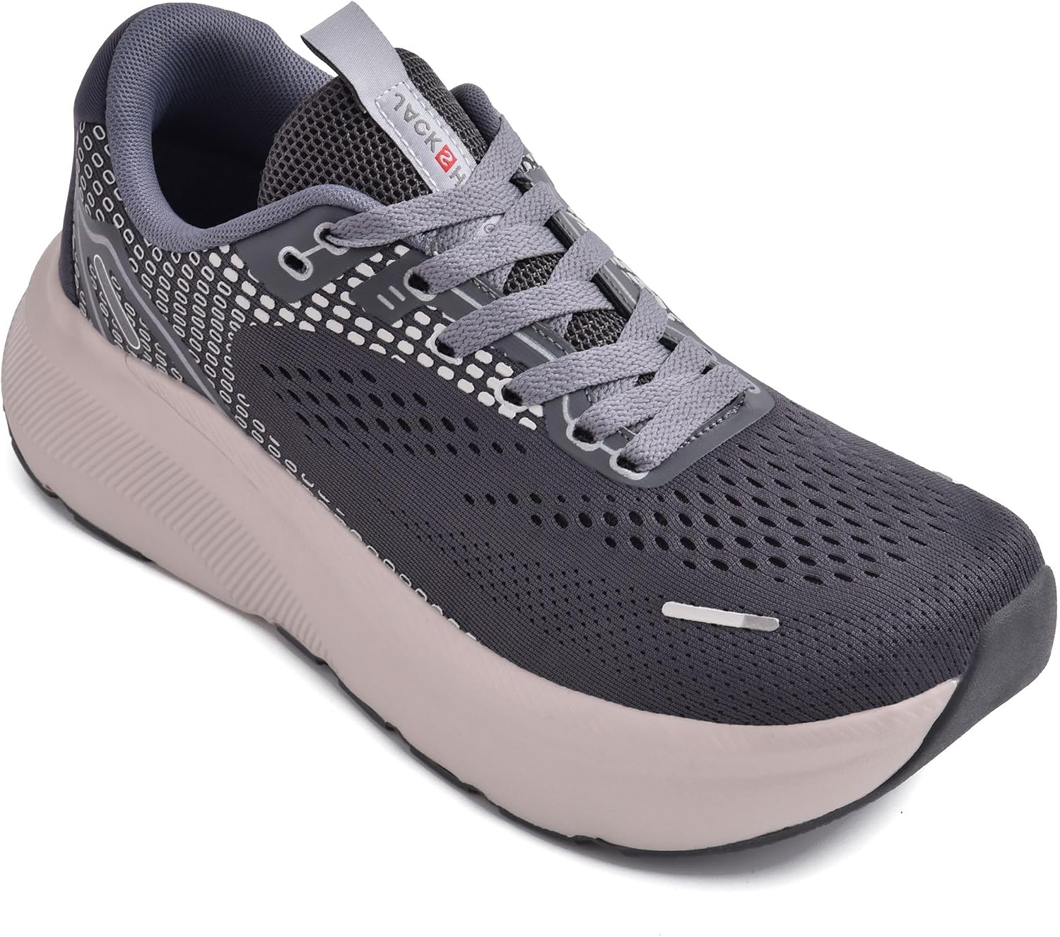 JACKSHIBO Wide Toe Box Shoes Women Orthopedic Plantar Fasciitis Sneakers Wide Sneaker Grey
