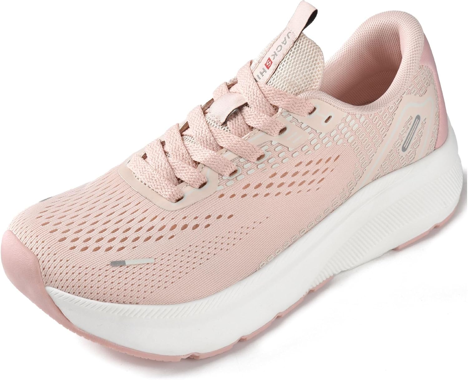 JACKSHIBO Wide Toe Box Shoes Women Arch Support Zero Drop Wide Sneakers Pink