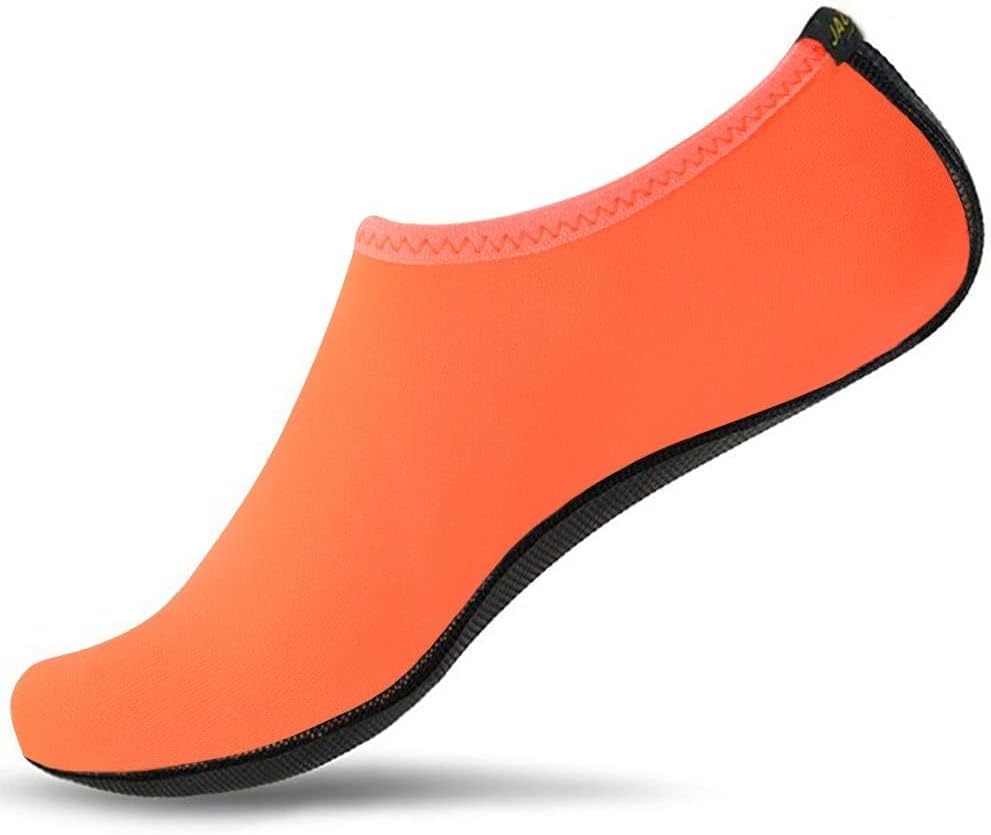 JACKSHIBO Water Shoes for Women Men Quick Dry Swim Shoes Beach Water Socks Pure Orange