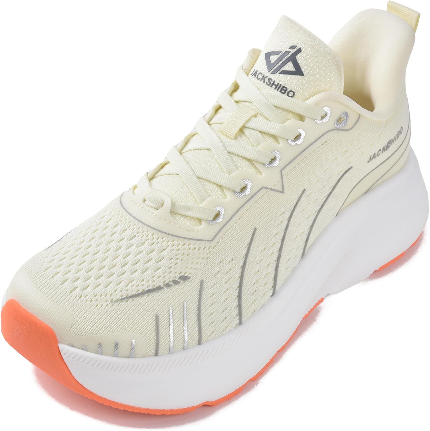 JACKSHIBO Wide Toe Box Shoes Men Arch Support Slip On Zero Drop Sneakers Wide Toe Box Beige