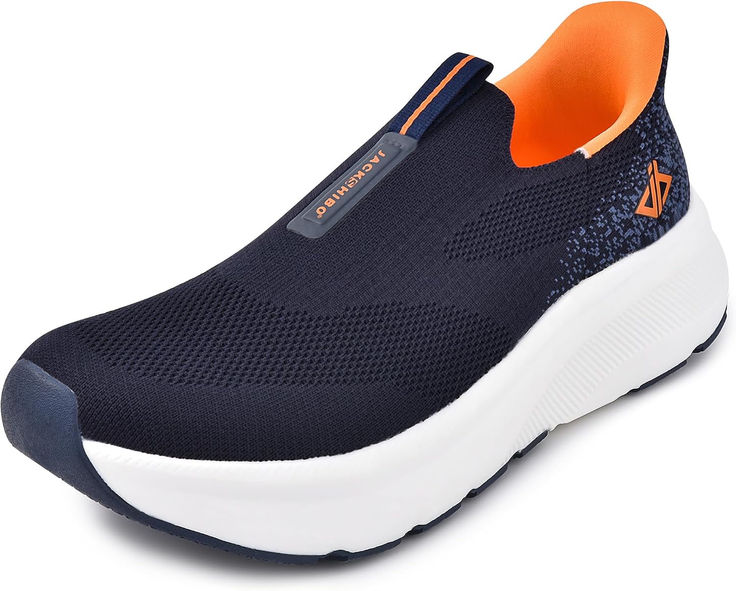 JACKSHIBO Mens Slip Ins Free up Hands Shoes Wide Toe Box Arch Support Orthopedic Walking Sneakers Slip On-blue