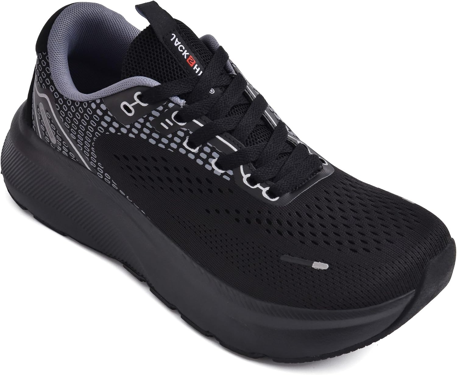 JACKSHIBO Wide Toe Box Shoes Women Orthopedic Plantar Fasciitis Sneakers Wide Sneaker Black