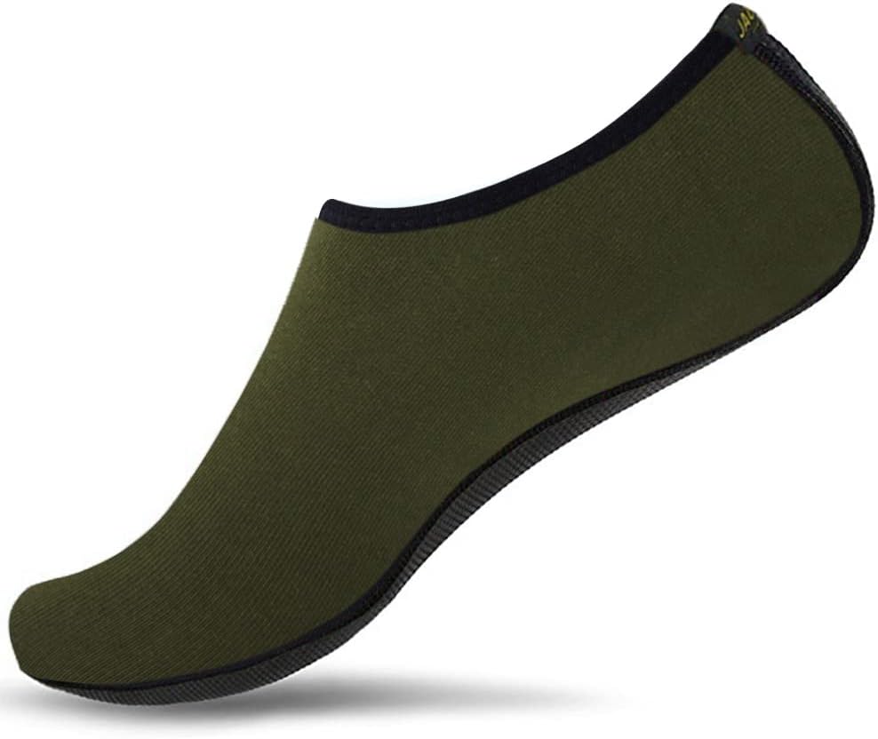 JACKSHIBO Water Shoes for Women Men Quick Dry Swim Shoes Beach Water Socks Pure Green 1