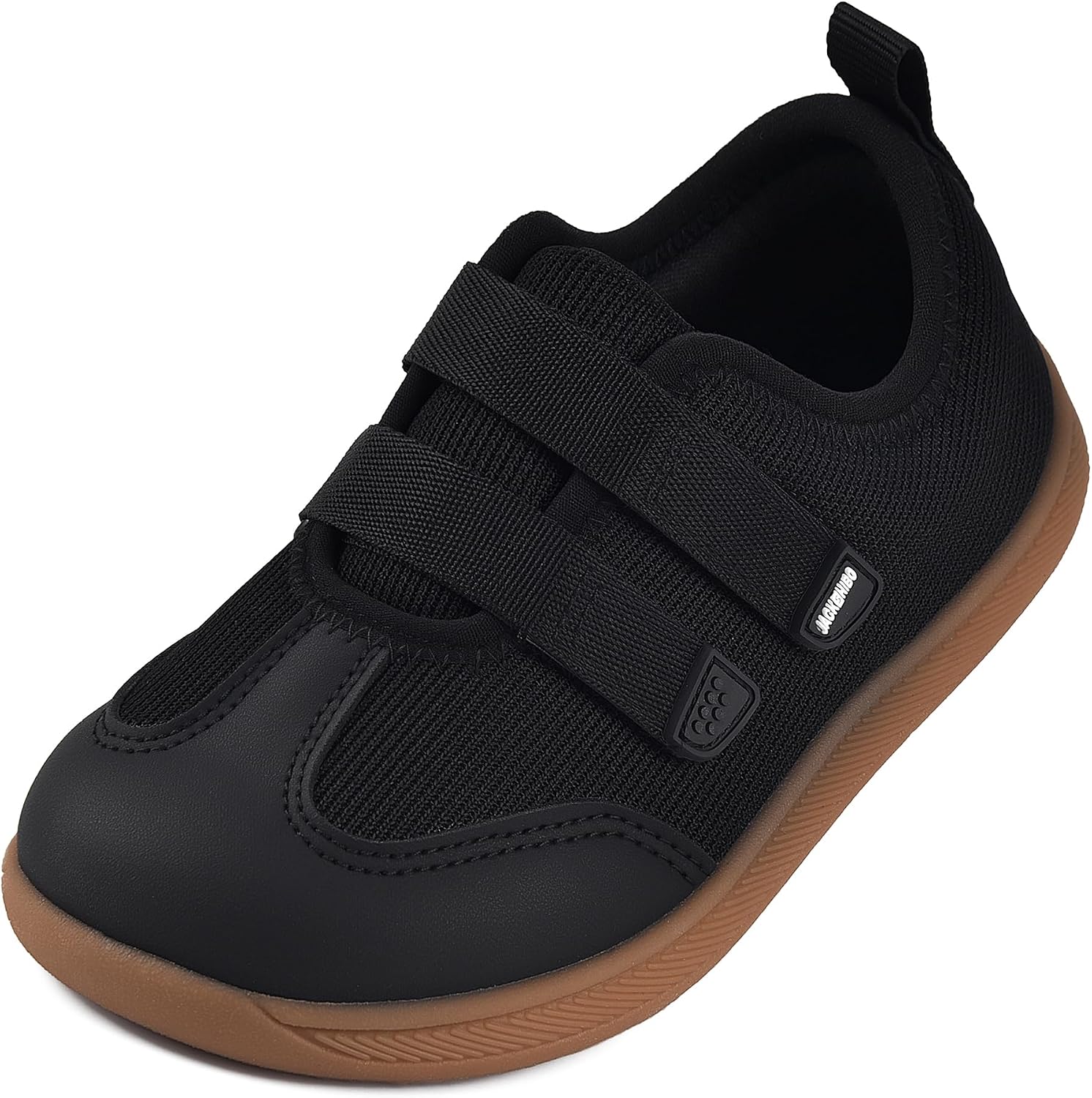 JACKSHIBO Toddler Shoes for Boys Girls Barefoot Wide Toe Box Sneakers Barefoot Shoes Black