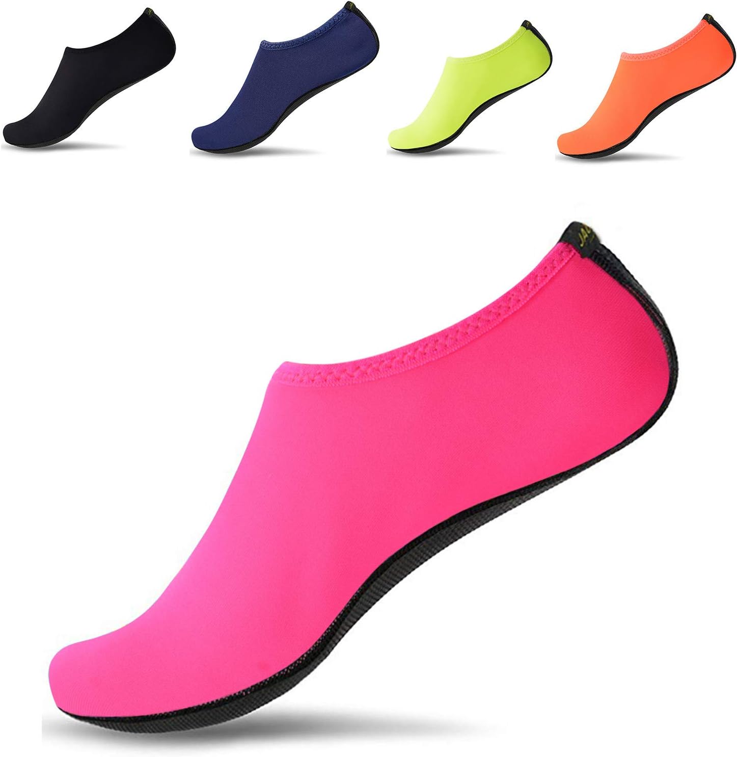 JACKSHIBO Water Shoes for Women Men Quick Dry Swim Shoes Beach Water Socks Pure Pink