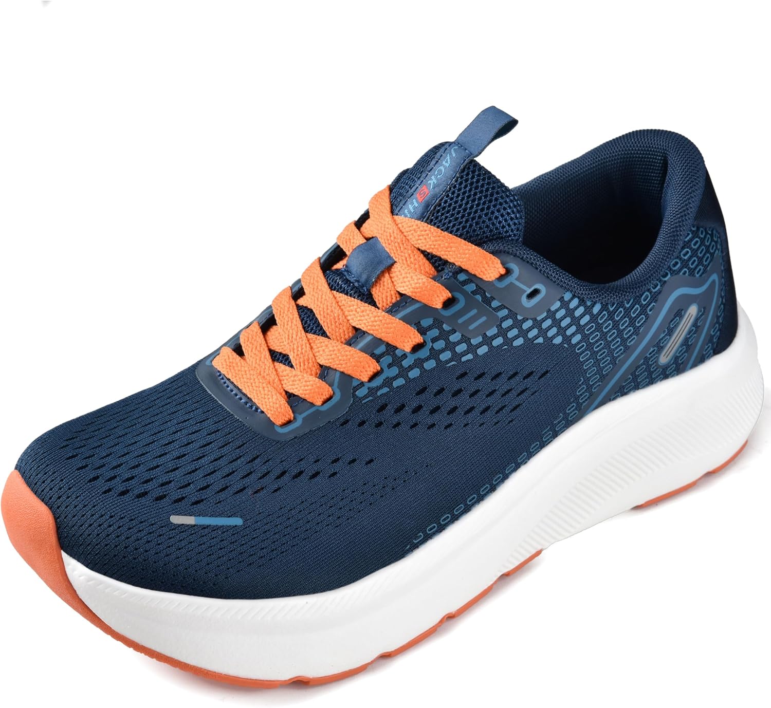JACKSHIBO Wide Toe Box Shoes for Men Arch Support Zero Drop Wide Sneakers Navyblue