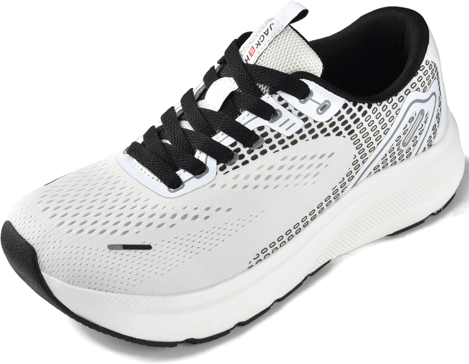 JACKSHIBO Wide Toe Box Shoes for Men Arch Support Zero Drop Wide Sneakers White