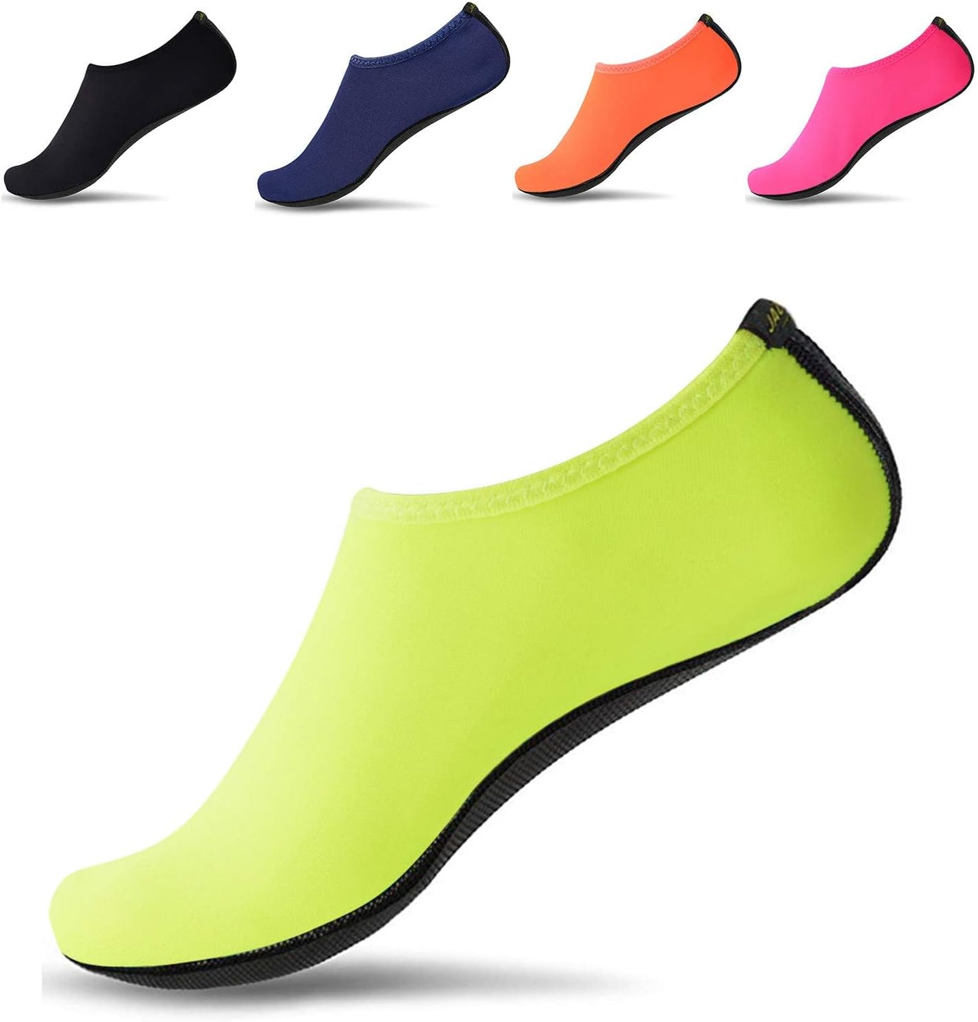 JACKSHIBO Water Shoes for Women Men Quick Dry Swim Shoes Beach Water Socks Pure Green