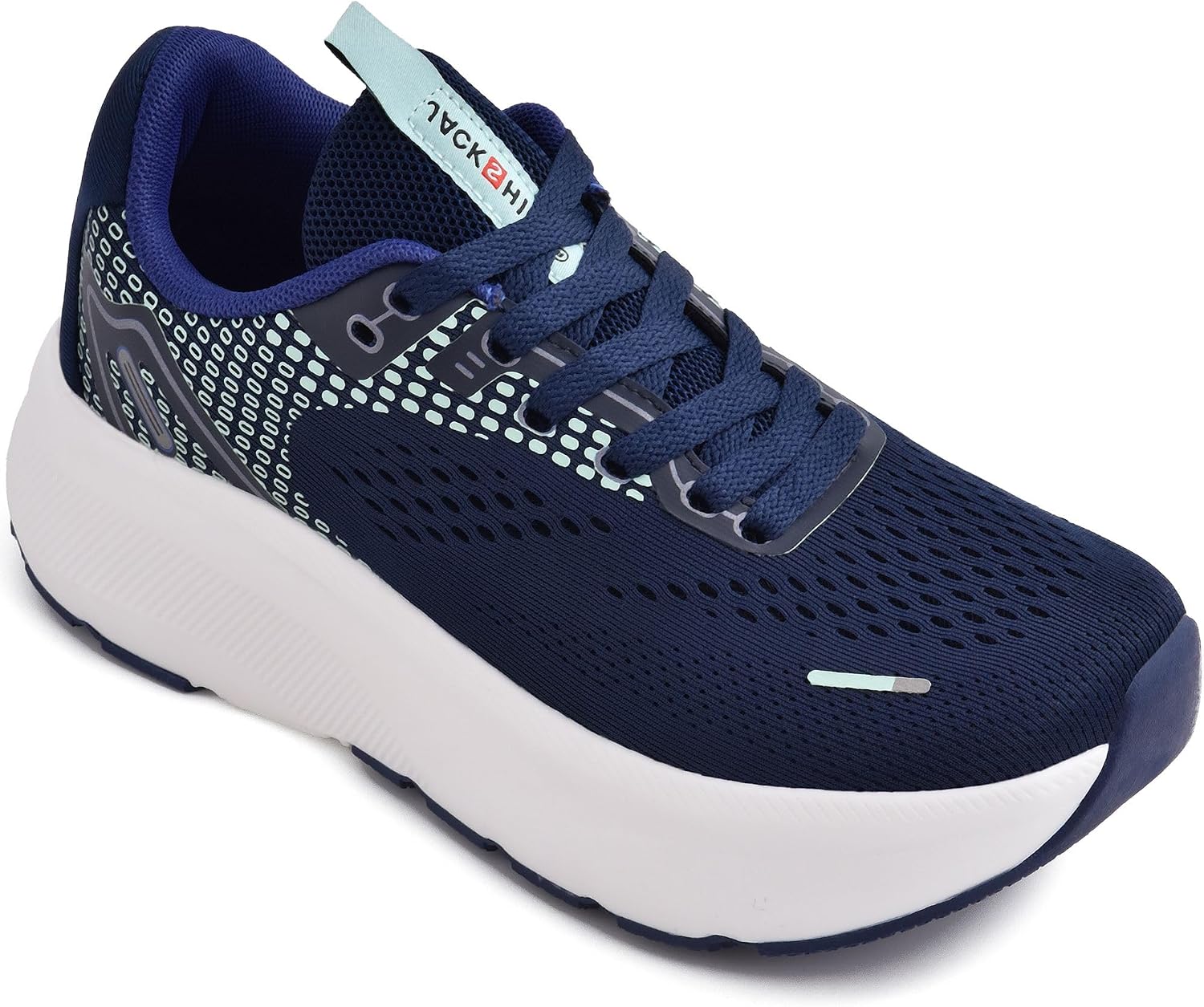 JACKSHIBO Wide Toe Box Shoes Women Orthopedic Plantar Fasciitis Sneakers Wide Sneaker Blue