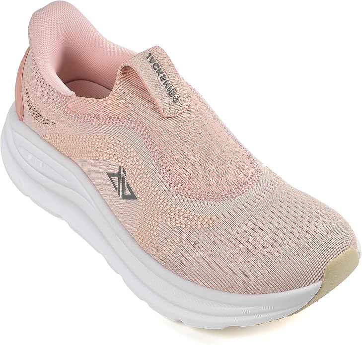 JACKSHIBO Wide Toe Box Shoes Women Orthopedic Plantar Fasciitis Sneakers Slip on Pink