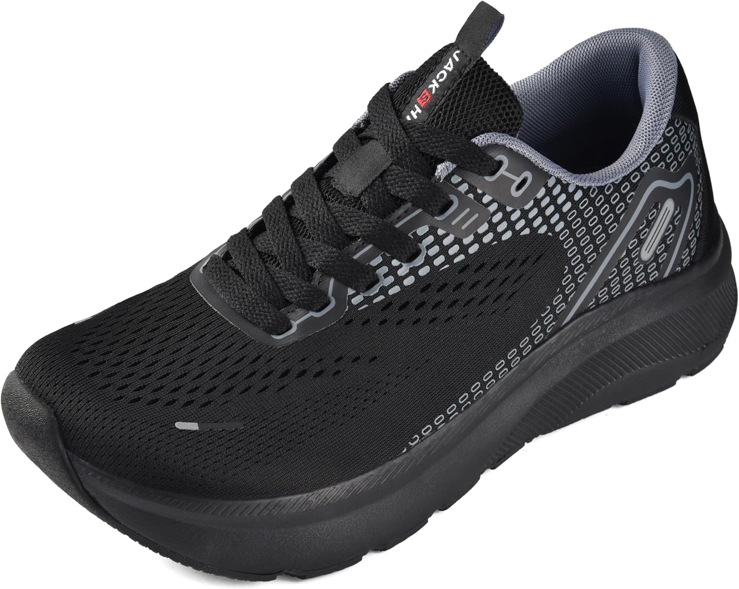 JACKSHIBO Wide Toe Box Shoes Women Arch Support Zero Drop Wide Sneakers Black