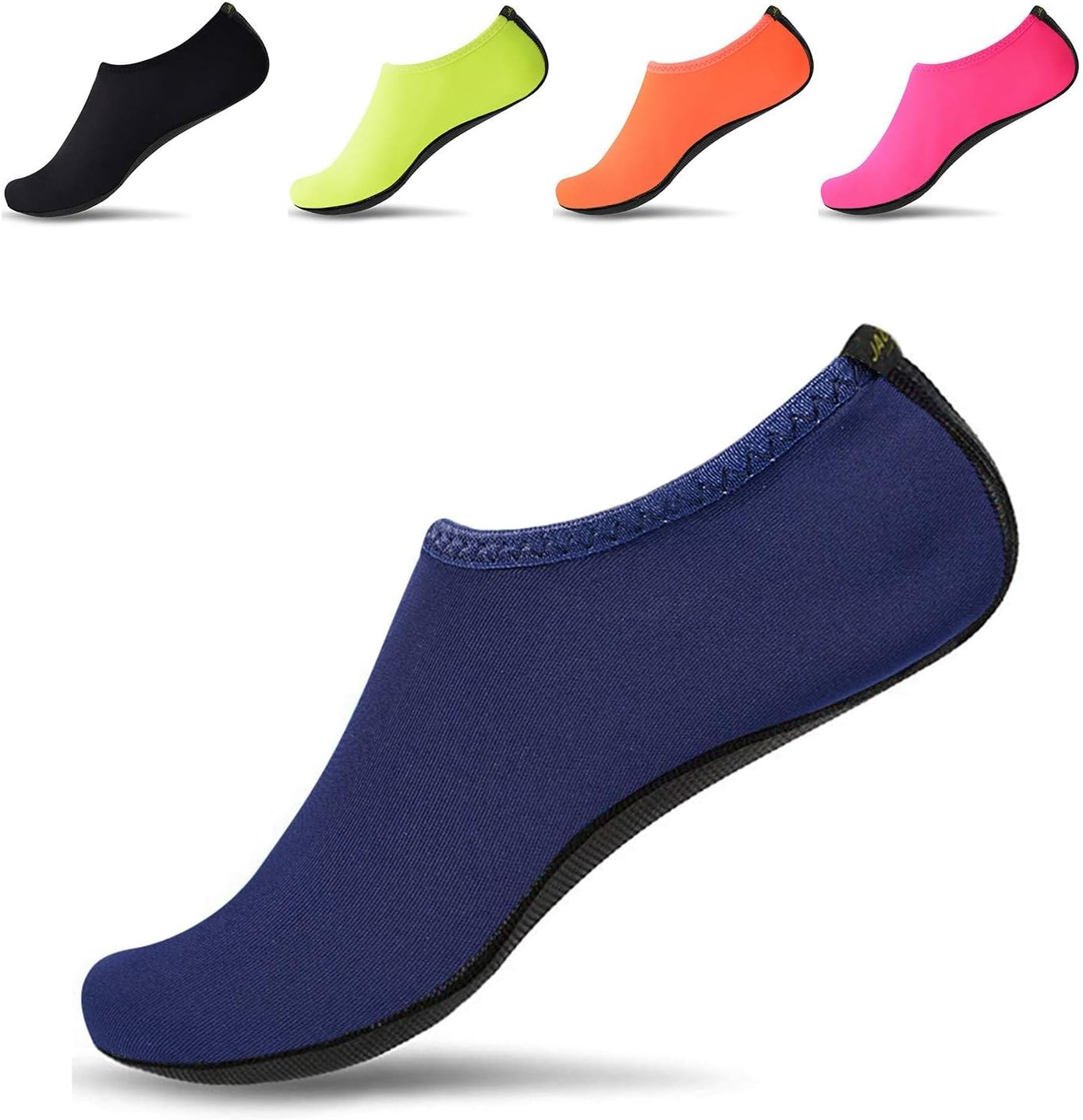 JACKSHIBO Water Shoes for Women Men Quick Dry Swim Shoes Beach Water Socks Pure Dark Blue